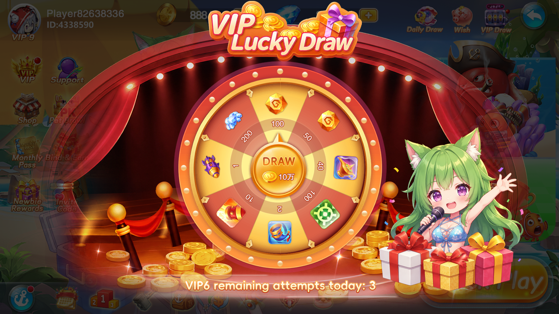 Lucky draw event screenshot